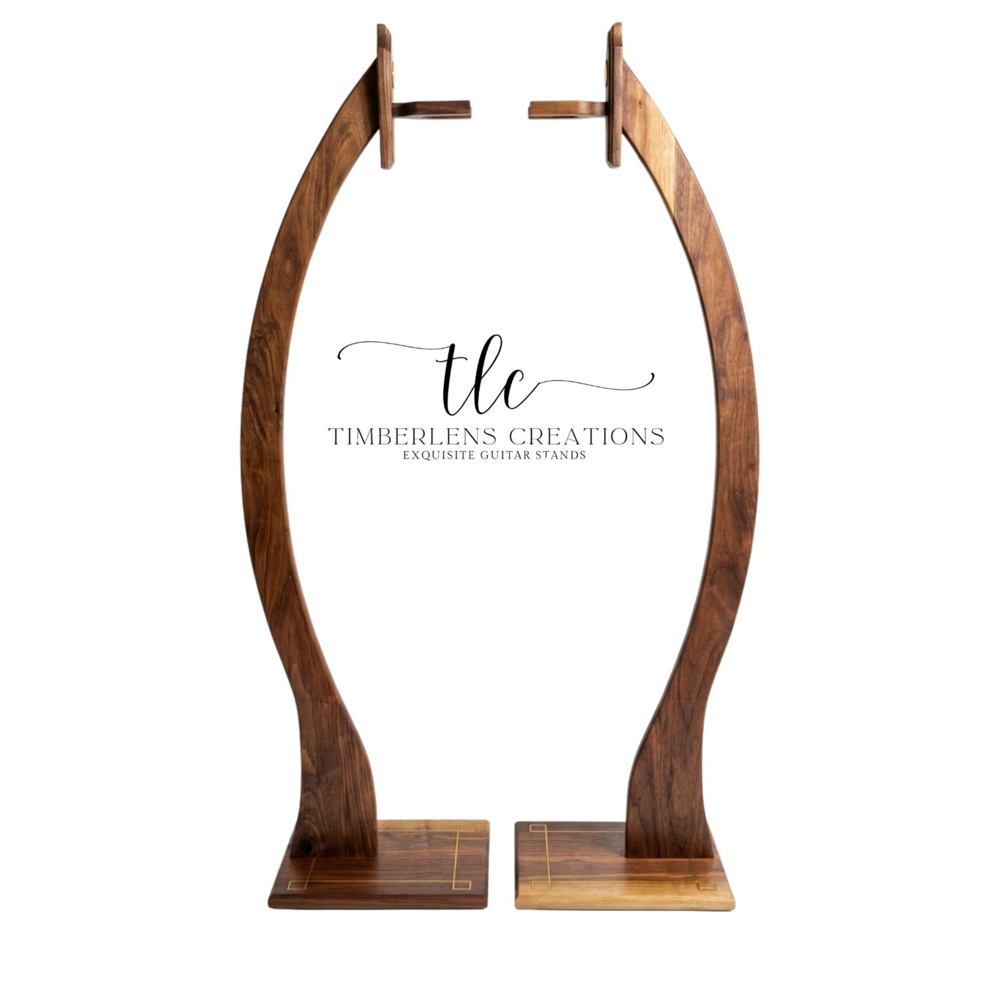 TimberLens™ Handcrafted Solid Wood Guitar Stand with Hygrometer - Walnut
