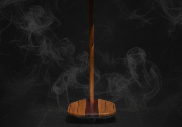 TimberLens™ Handcrafted Solid Wood Guitar Stand with Hygrometer - Cherry
